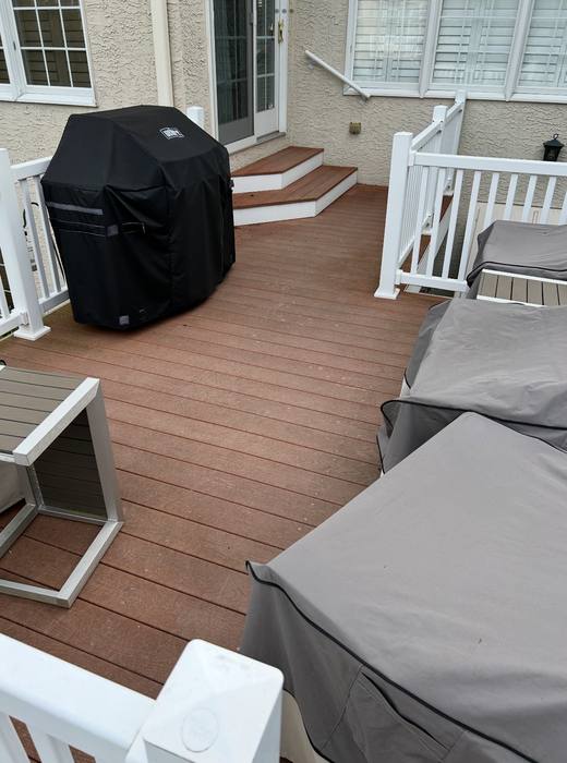 Cleaned composite deck boards